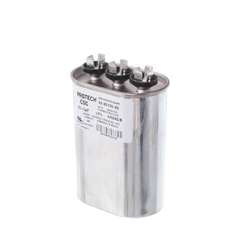 Main product image of 45/3mfd 440v Oval dual capacitor, 43-25135-25