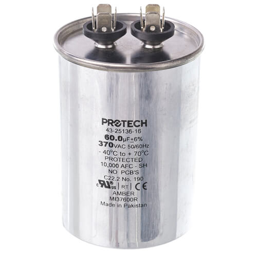 Main product image of Capacitor - 60/370 Single Round, 43-25136-16