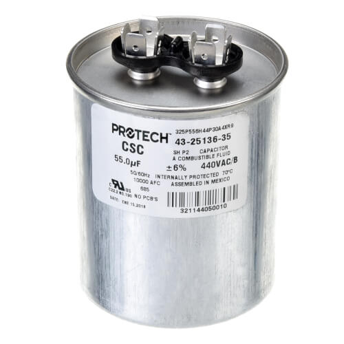 Main product image of 55 MFD Dual Round Capacitor (440V), 43-25136-35