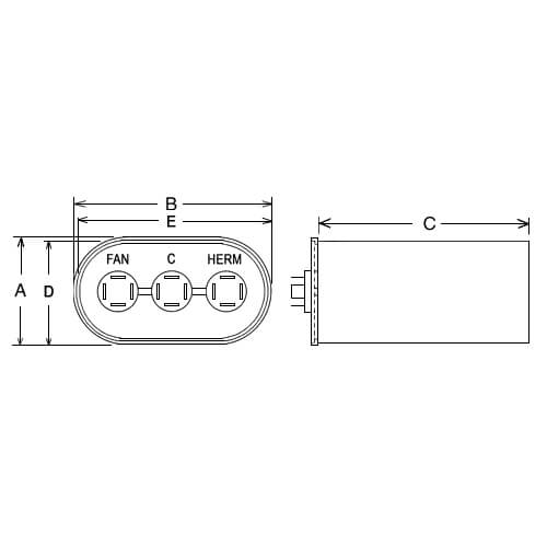 Main product image of Capacitor - 30/5/370 Dual Oval, 43-25140-01
