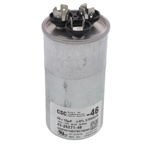 Main product image of 40/10/370 Dual Round Run capacitor, 43-26271-46