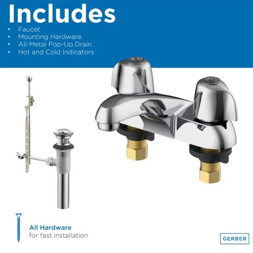 Main product image of Classics Two Handle Centerset Bathroom Faucet w/ Pop-Up (Chrome), G0043431