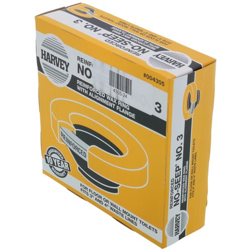 Main product image of Harvey No-Seep #3 Reinforced Wax Toilet Bowl Gasket w/ Flange