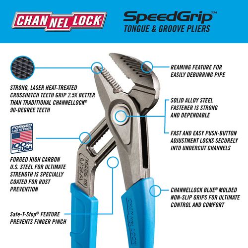 Main product image of 10" SpeedGrip Straight Jaw Tongue and Groove Pliers