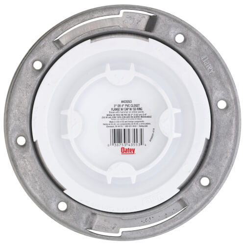 Main product image of 3" or 4" Easy Tap Closet Flange w/ Stainless Steel Ring (PVC)