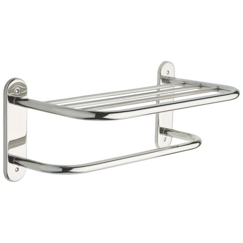 Main product image of 18" Metal Towel Shelf w/ One Bar, Exposed Mounting (Chrome), 43618