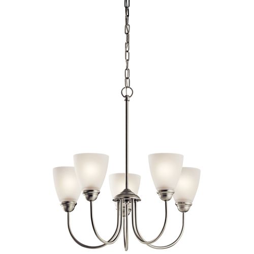 Main product image of Jolie 18.5" 5 Light Chandelier w/ Satin Etched Glass (Brushed Nickel)