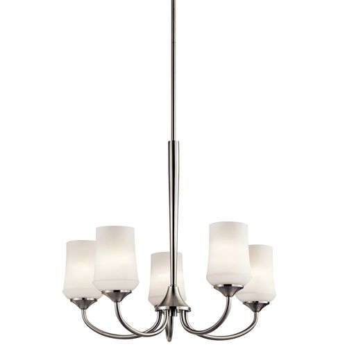 Main product image of Aubrey 23" 5 Light Chandelier w/ Satin Etched Cased Opal (Brushed Nickel)