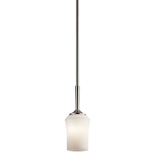 Main product image of Aubrey 12.75" 1 Light Mini Pendant w/ Satin Etched Cased Opal (Brushed Nickel)