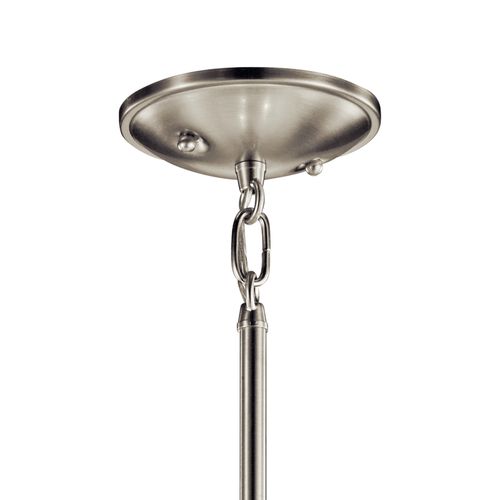 Main product image of Shailene 14" 3 Light Round Semi Flush w/ Satin Etched White Diffuser and White Microfiber Shade (Brushed Nickel)