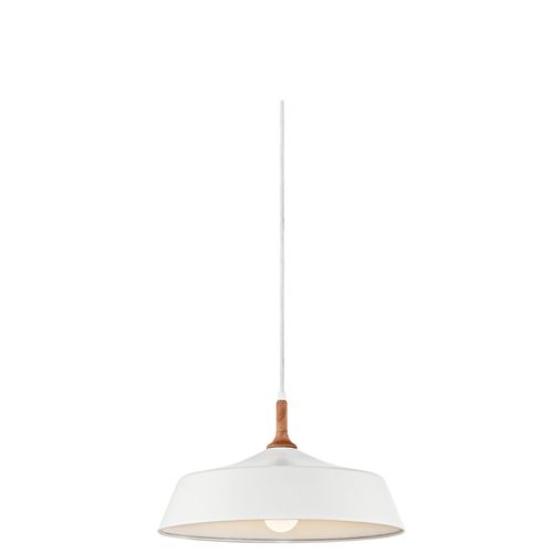 Main product image of Danika 9.25" 1 Light Pendant w/ White finish and Wood Accents