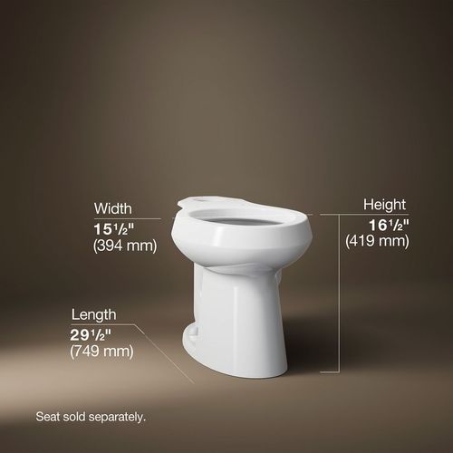 Main product image of Highline Elongated Toilet Bowl for K-3889 Toilets (White), K-4373-0