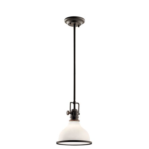 Main product image of Hatteras Bay 10.25" 1 Light mini pendant w/ Satin Etched White w/ Clear Fresnel Lens (Olde Bronze)