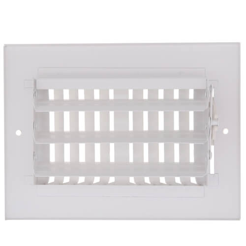 Main product image of 6" x 4" (Wall Opening Size) White Two-Way Steel Sidewall/Ceiling Register (682 Series)