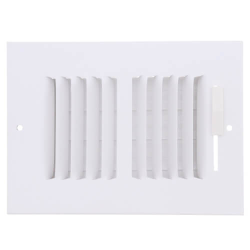 Main product image of 6" x 4" (Wall Opening Size) White Two-Way Steel Sidewall/Ceiling Register (682 Series)