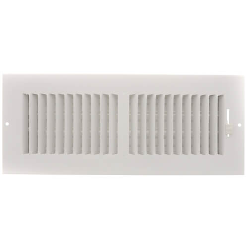 Main product image of 12" x 4" (Wall Opening Size) White Two-Way Steel Sidewall/Ceiling Register (682 Series)
