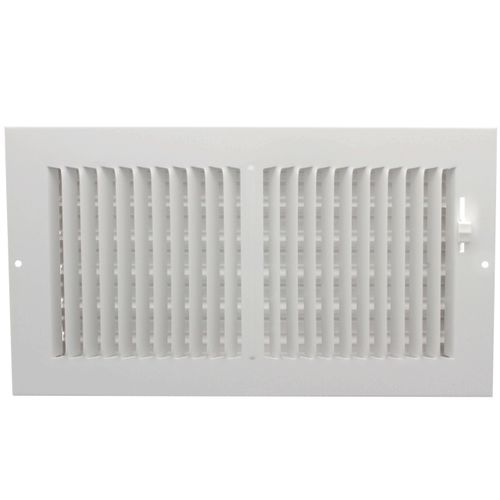 Main product image of 12" x 6" (Wall Opening Size) White Two-Way Steel Sidewall/Ceiling Register (682 Series)