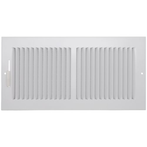 Main product image of 14" x 6" (Wall Opening Size) White Two-Way Steel Sidewall/Ceiling Register (682 Series)
