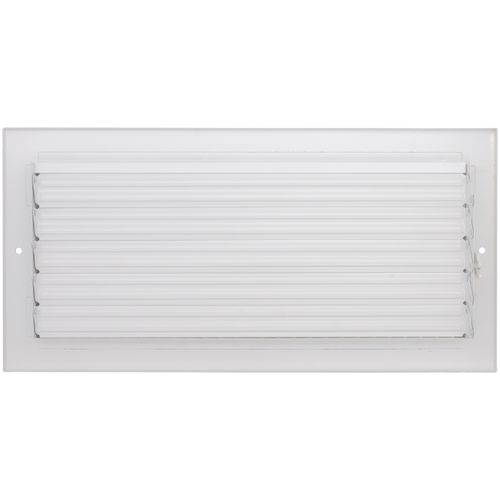 Main product image of 14" x 6" (Wall Opening Size) White Two-Way Steel Sidewall/Ceiling Register (682 Series)