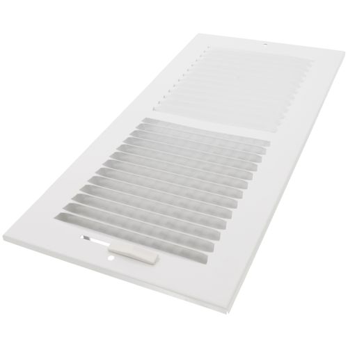 Main product image of 14" x 6" (Wall Opening Size) White Two-Way Steel Sidewall/Ceiling Register (682 Series)