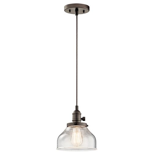 Main product image of Avery 8.5" 1 Light Bell Mini Pendant w/ Clear Seeded Glass (Olde Bronze)
