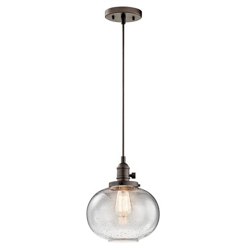 Main product image of Avery 9.75" 1 Light Mini Pendant w/ Clear Seeded Glass (Olde Bronze)