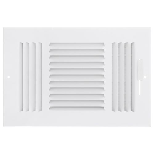 Main product image of 10" x 6" (Wall Opening Size) White Three-Way Sidewall/Ceiling Register (683 Series)