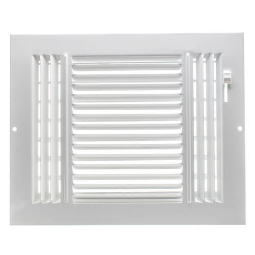 Main product image of 10" x 8" (Wall Opening Size) White Three-Way Sidewall/Ceiling Register (683 Series)