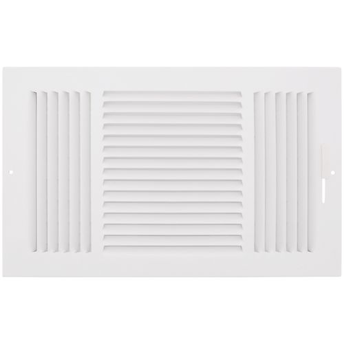 Main product image of 14" x 6" (Wall Opening Size) White Three-Way Sidewall/Ceiling Register (683 Series)