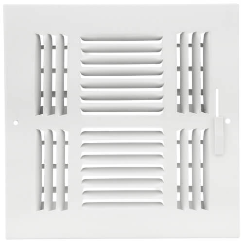 Main product image of 8" x 8" (Wall Opening Size) Four-Way White Sidewall/Ceiling Register (684 Series)