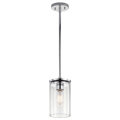 Main product image of Crosby 10.75" 1 Light Mini Pendant w/ Clear Glass (Chrome)