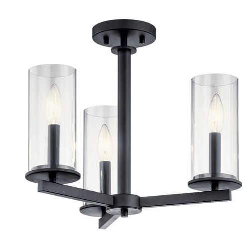 Main product image of Crosby 3 Light Convertible Chandelier (Black)