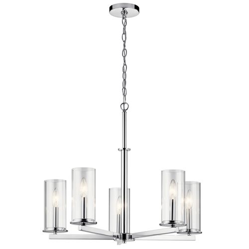 Main product image of Crosby 22.25" 5 Light Chandelier Clear Glass (Chrome)