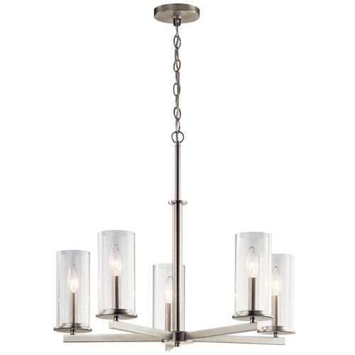 Main product image of Crosby 22.25" 5 Light Chandelier Clear Glass (Brushed Nickel)