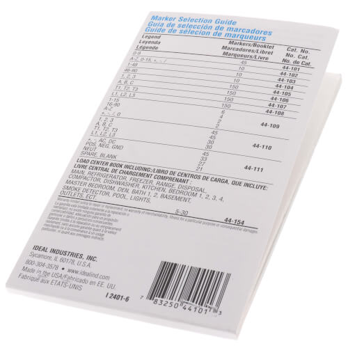 Main product image of Wire Marker Booklet Legend: 0-9 (10 Page Book)