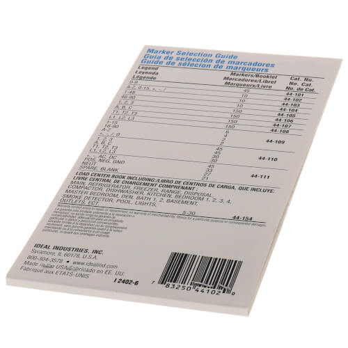 Main product image of Wire Marker Booklet Legend: A-Z, 0-15, +, -, / (10 Page Book)
