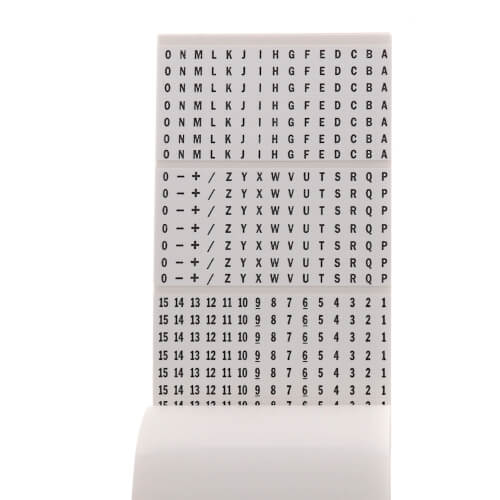 Main product image of Wire Marker Booklet Legend: A-Z, 0-15, +, -, / (10 Page Book)
