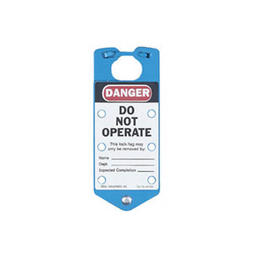 Main product image of Labeled Safety Lockout Hasp, Blue (Card of 1)
