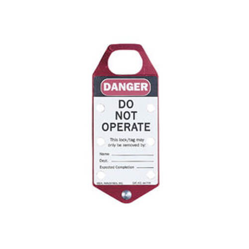 Main product image of Labeled Safety Lockout Hasp, Red (Card of 1)