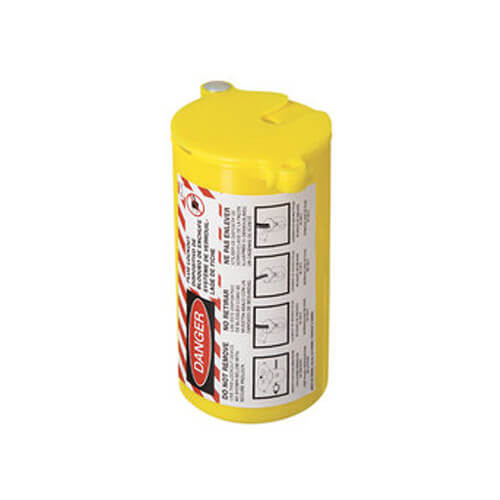 Main product image of Labeled Safety Plug Lockout, Gold (1/card)