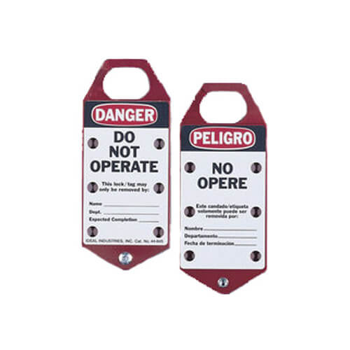 Main product image of "Do Not Operate" Red Striped Bilingual Lockout Tags (Card of 5)