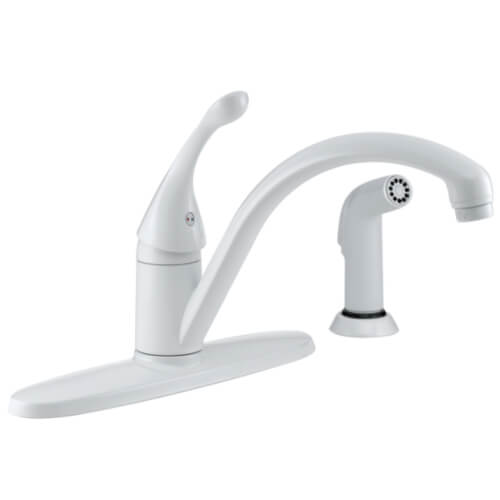 Main product image of Collins Single Handle Kitchen Faucet with Spray (White), 440-WH-DST