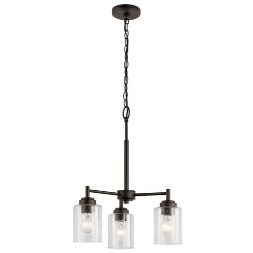 Main product image of Winslow 15.25" 3 Light Mini Chandelier w/ Clear Seeded Glass (Olde Bronze)