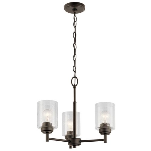 Main product image of Winslow 15.25" 3 Light Mini Chandelier w/ Clear Seeded Glass (Olde Bronze)
