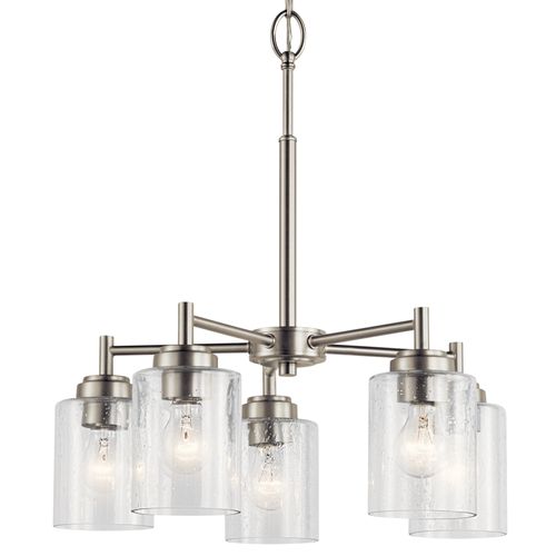 Main product image of Winslow 19.75" 5 Light Chandelier w/ Clear Seeded Glass (Brushed Nickel)