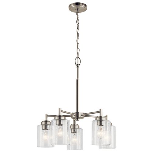 Main product image of Winslow 19.75" 5 Light Chandelier w/ Clear Seeded Glass (Brushed Nickel)