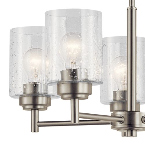 Main product image of Winslow 19.75" 5 Light Chandelier w/ Clear Seeded Glass (Brushed Nickel)