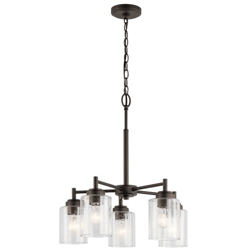 Main product image of Winslow 19.75" 5 Light Chandelier w/ Clear Seeded Glass (Olde Bronze)