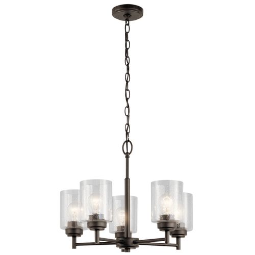 Main product image of Winslow 19.75" 5 Light Chandelier w/ Clear Seeded Glass (Olde Bronze)