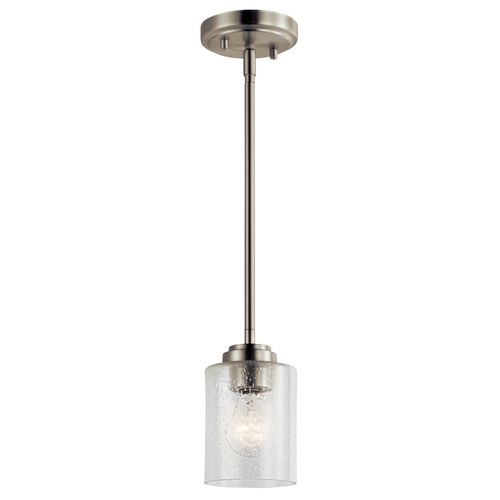 Main product image of Winslow 7" 1 Light Mini Pendant w/ Clear Seeded Glass (Brushed Nickel)
